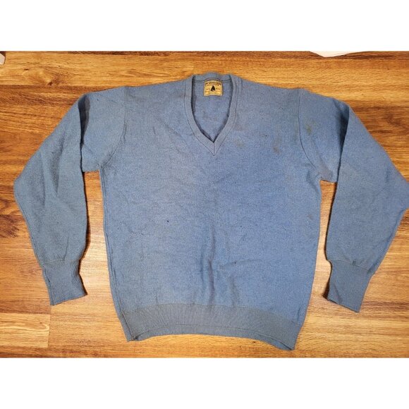 Vtge Spinnaker Pullover Blue V Neck Sweater Read‎ - Picture 1 of 7